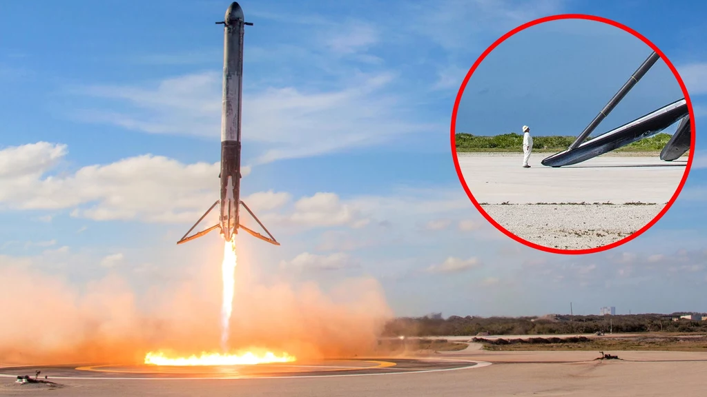 Falcon-9 to gigantyczna rakieta. Człowiek przy niej to maczek