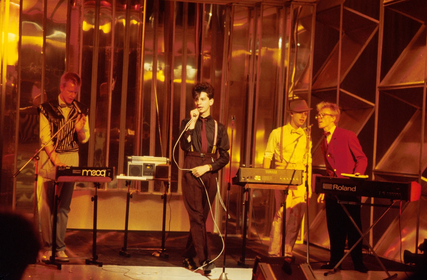 Depeche Mode w programie "Top of the Pops" w 1981 r.: Andy Fletcher, Dave Gahan, Martin Gore i Vince Clarke
