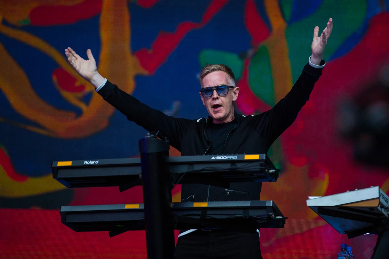 Andy Fletcher podczas trasy promującej ostatnią płytę "Spirit" - Kolonia, 5 czerwca 2017 r.