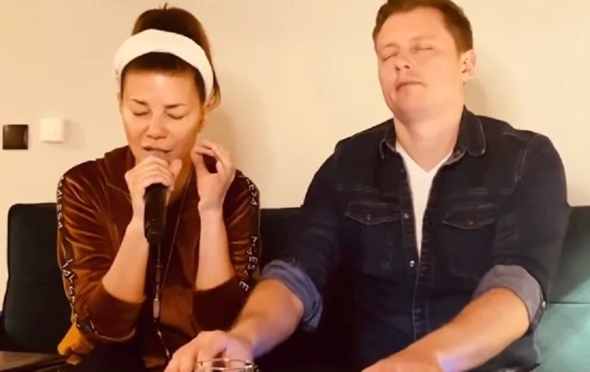 Edyta Górniak i Rafał Brzozowski na wspólnym nagraniu Edyta Górniak i Rafał Brzozowski na wspólnym nagraniu