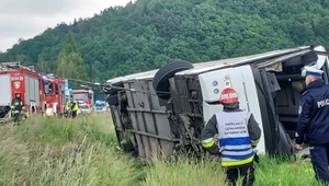 Wypadek autobusu wycieczkowego z dziećmi w Małopolsce