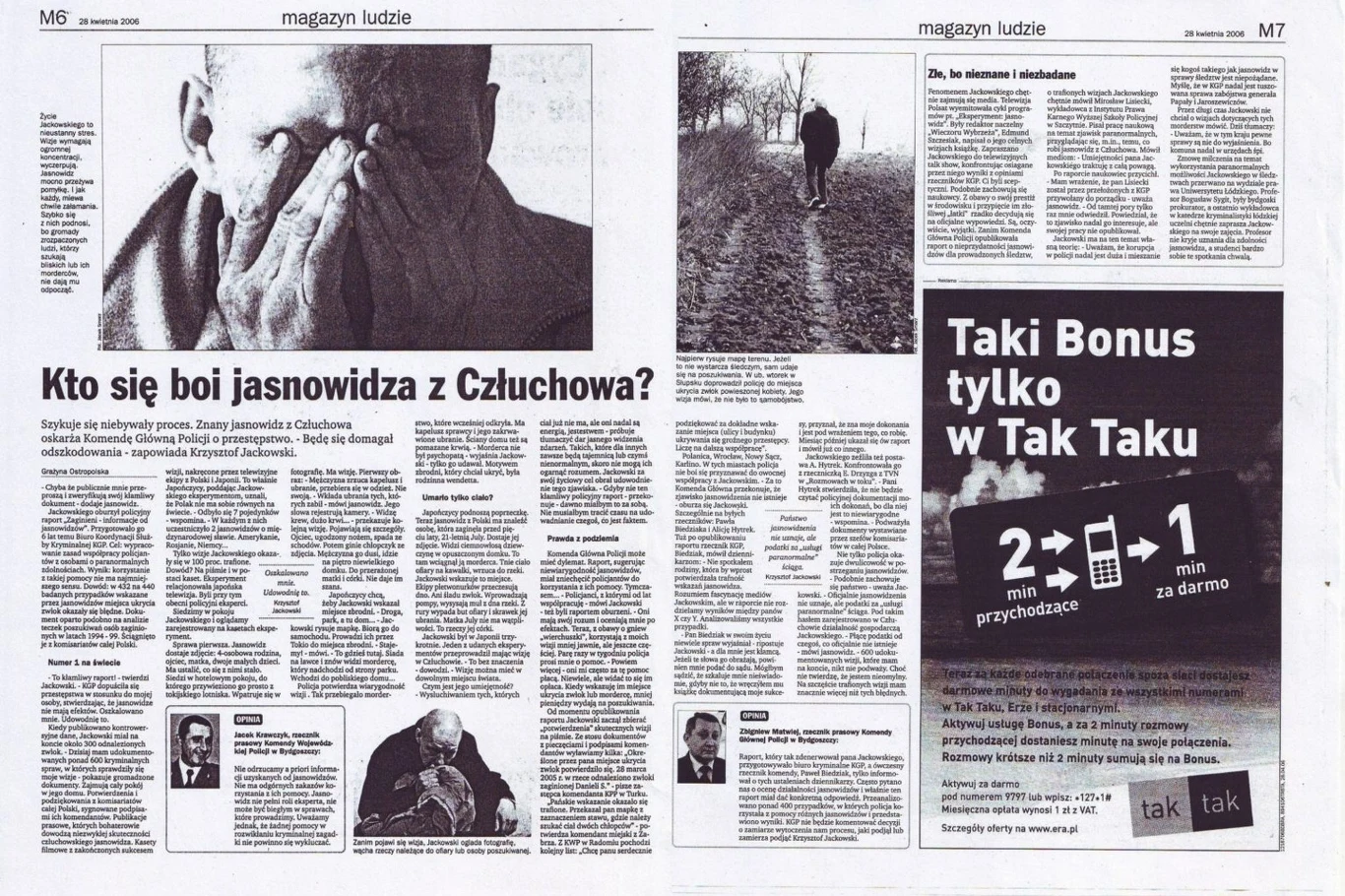 Jasnowidz Krzysztof Jackowski w prasie