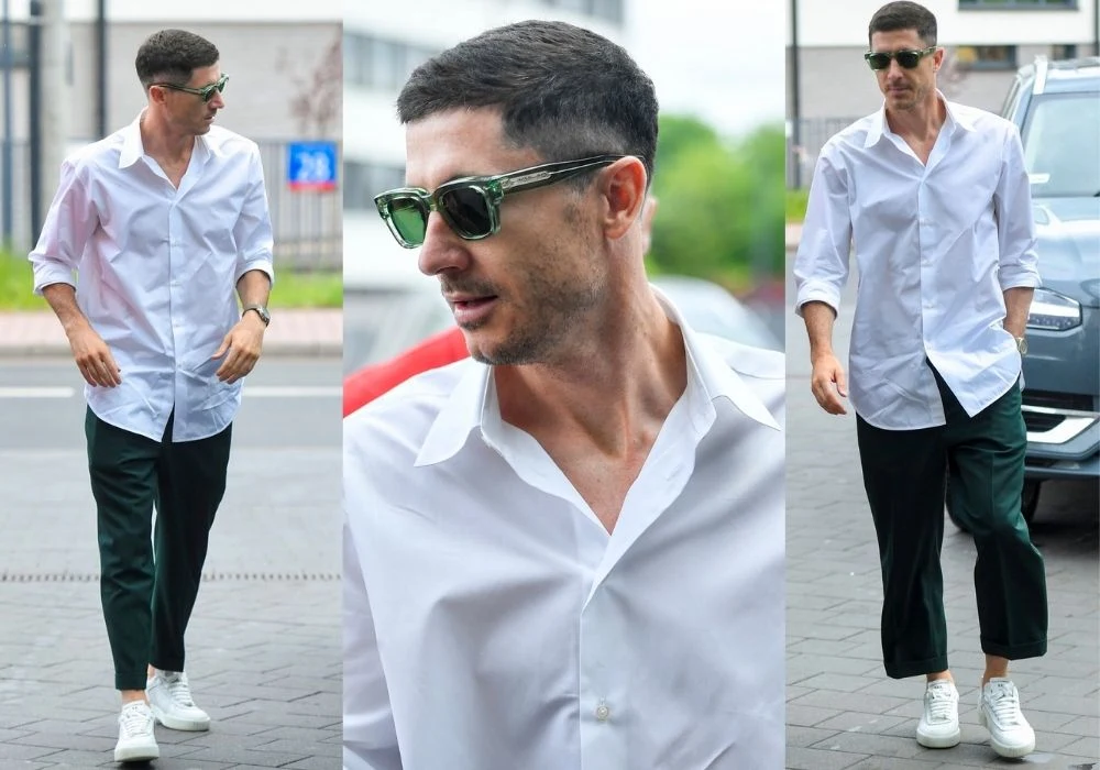 Robert Lewandowski w pomiętej koszuli na zgrupowaniu kadry Robert Lewandowski w pomiętej koszuli na zgrupowaniu kadry