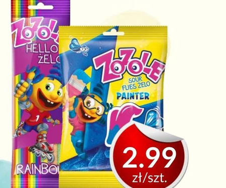 Zozole Hello Żelo Rainbow Tęczowe żelki o smaku owocowym super kwaśne 75 g