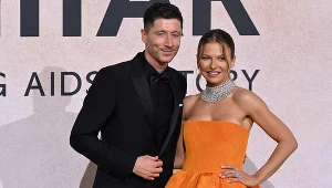 Robert Lewandowski z żoną Anną