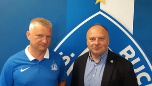 Trener Jarosław Skrobacz (z lewej) i prezes Seweryn Siemianowski myślą już o kolejnym sezonie w Ruchu