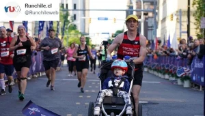 Lucas McAneney na linii mety/ Źródło: Twitter - Runchile.cl.