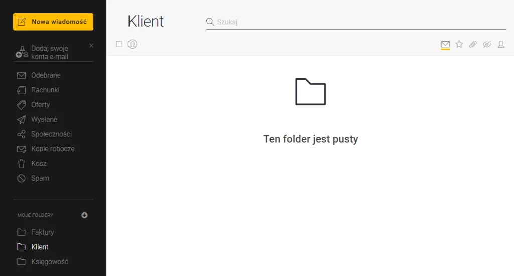 Poczta dla firmy - nowy folder w Interia Pakiet dla Firm
