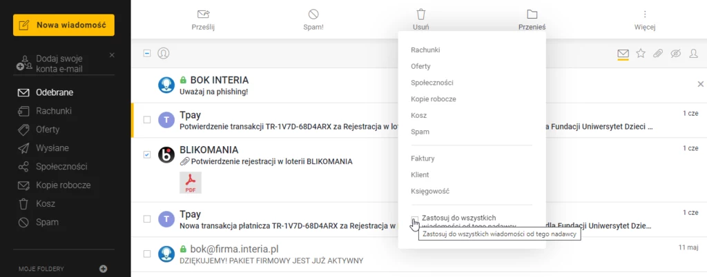 Ustawienie przekierowania w darmowej Poczcie Interia cdn