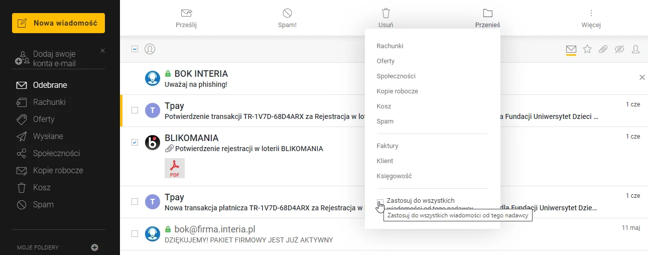 Ustawienie przekierowania w darmowej Poczcie Interia cdn