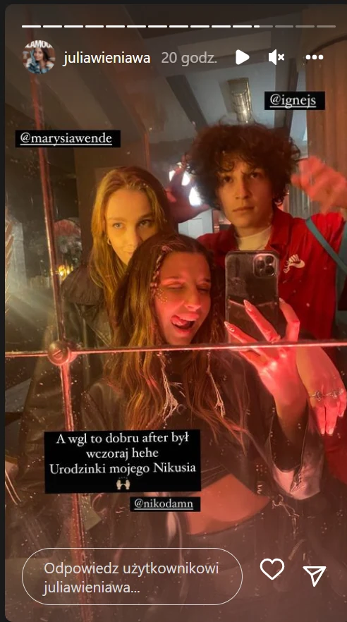 Julia Wieniawa: www.instagram.com/juliawieniawa/