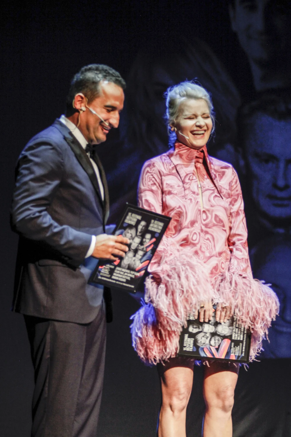 Małgorzata Kożuchowska i Misiek Koterski podczas gali otwarcia Festiwalu Aktorstwa Filmowego