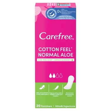 Carefree Cotton Feel Normal Wkładki higieniczne zapach aloesowy 20 sztuk - 2