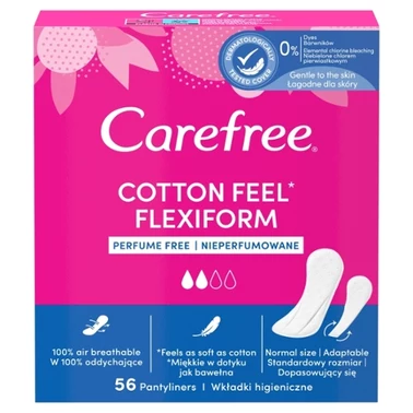 Carefree Cotton Feel Flexiform Wkładki higieniczne nieperfumowane 56 sztuk - 1