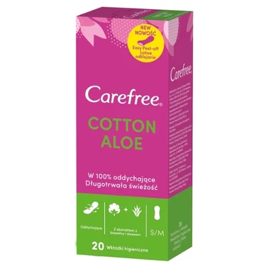 Carefree Cotton Feel Normal Wkładki higieniczne zapach aloesowy 20 sztuk - 3