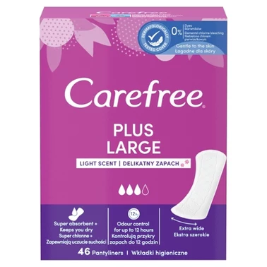 Carefree Plus Large Wkładki higieniczne delikatny zapach 46 sztuk - 1