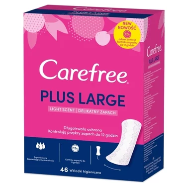 Carefree Plus Large Wkładki higieniczne delikatny zapach 46 sztuk - 2