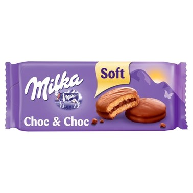 Milka Choc & Choc Ciastka biszkoptowe przekładane nadzieniem kakaowym oblane czekoladą mleczną 150 g - 1