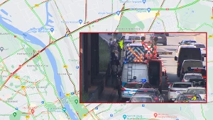 Gigantyczny zator na S8 w Warszawie, na zdjęciu mapa Google z godz. 8:30 6.06.2022