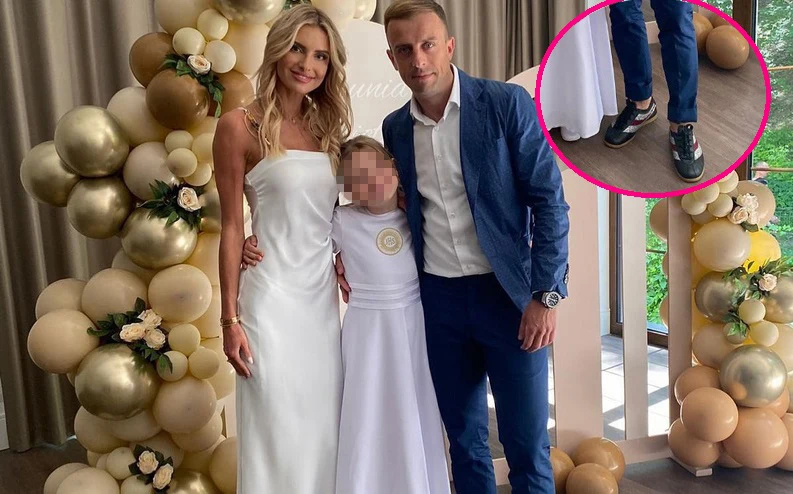 Kamil i Dominika Grosiccy na komunii córki