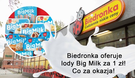 Lody Big Milk za 1 zł w Biedronce!