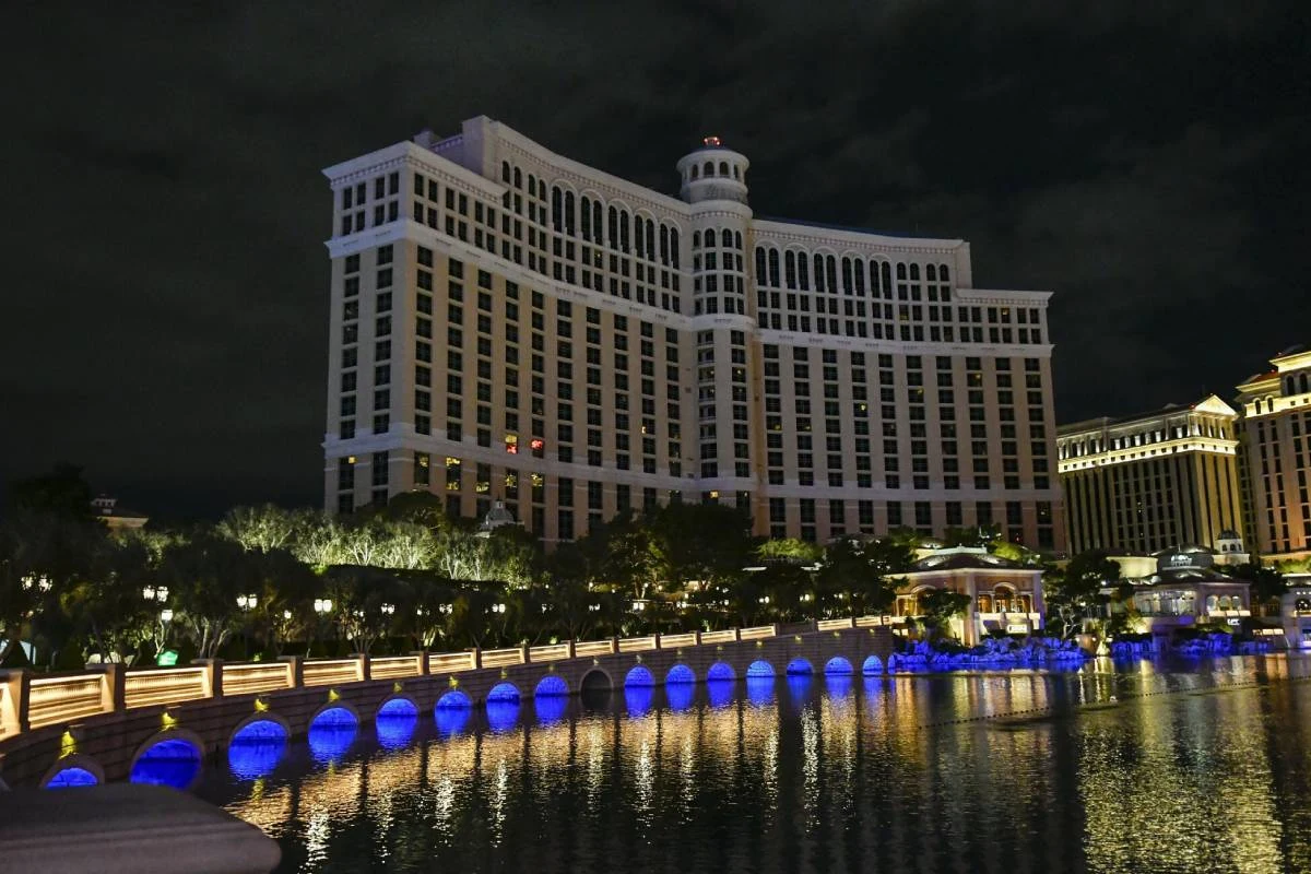 Widok hotelu Bellagio w Las Vegas może imponować Widok hotelu Bellagio w Las Vegas może imponować
