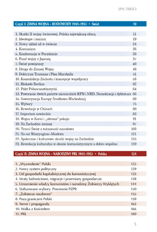 Podręcznik do Historii i Teraźniejszości, wyd. Biały Kruk, fragment spisu treścia