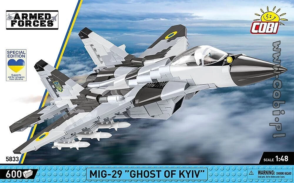 Zdjęcie zestawu klocków "MiG-29 Ghost of Kyiv" umieszczone na stronie Cobi.pl Zdjęcie zestawu klocków "MiG-29 Ghost of Kyiv" umieszczone na stronie Cobi.pl