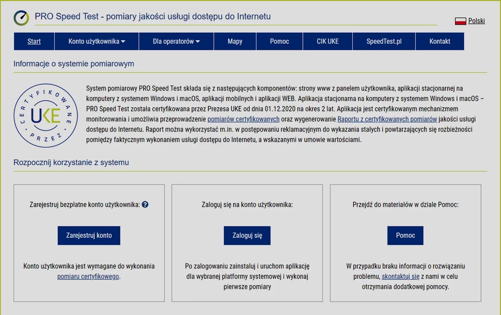 Pro.SpeedTest.pl to certyfikowany przez UKE test prędkości internetu