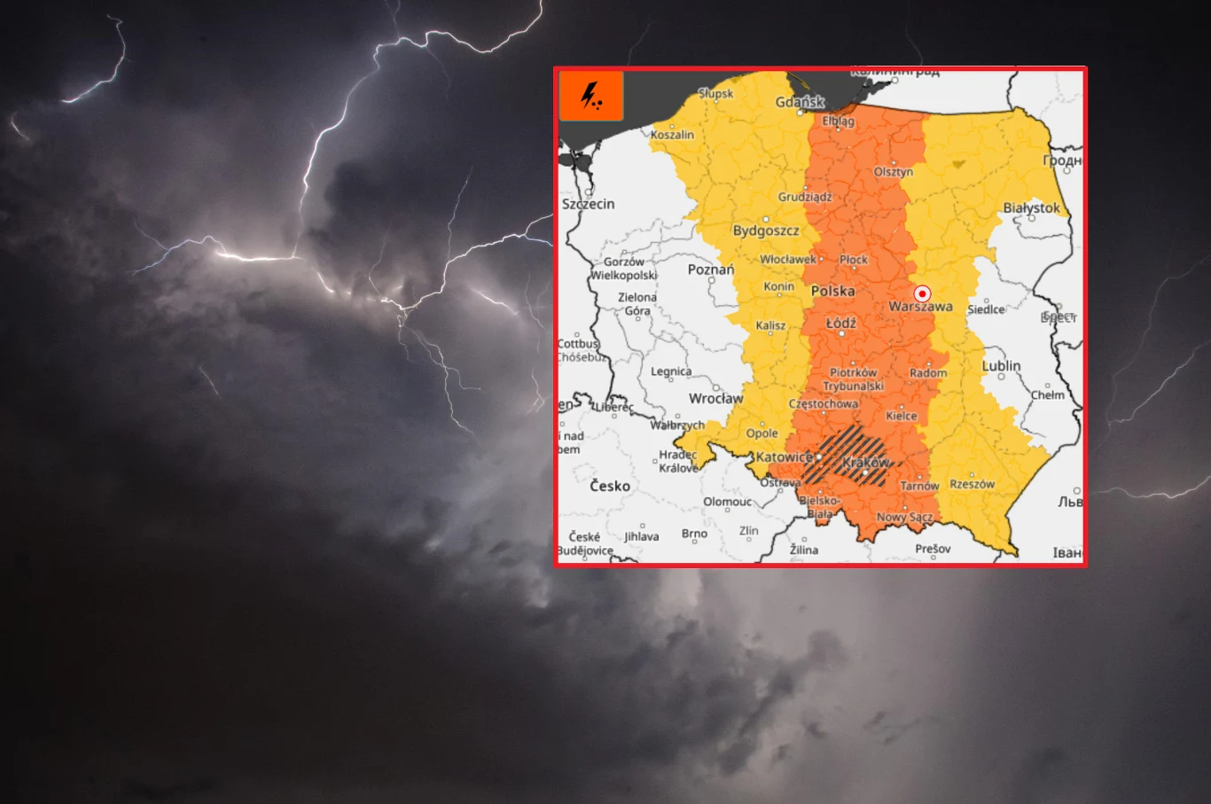W czwartek spodziewane są gwałtowne burze z gradem W czwartek spodziewane są gwałtowne burze z gradem