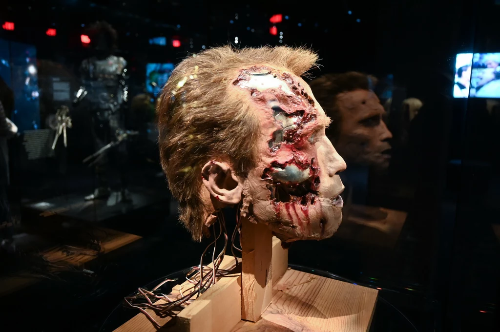 Skóra cyborga T-800 z filmu "Terminator". Muzeum Amerykańskiej Akademii Filmowej. 