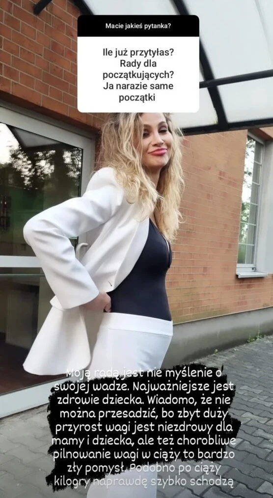 Hanna Żudziewicz udzieliła rady innym kobietom, które podobnie jak ona oczekują narodzin dziecka Hanna Żudziewicz udzieliła rady innym kobietom, które podobnie jak ona oczekują narodzin dziecka
