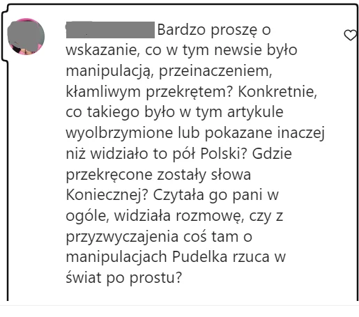 Komentarz do postu Karoliny Korwin Piotrowskiej