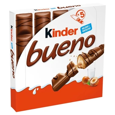 Kinder Bueno Wafel w mlecznej czekoladzie wypełniony mleczno-orzechowym nadzieniem 107,5 g (5 sztuk) - 2
