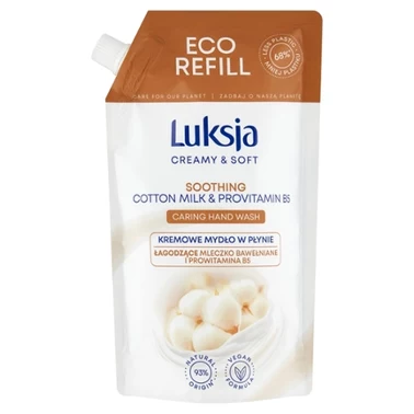 Luksja Creamy & Soft Kremowe mydło w płynie łagodzące mleczko bawełniane i prowitamina B5 400 ml - 0