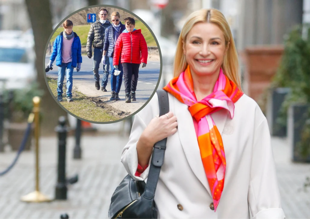 Joanna Brodzik i Paweł Wilczak z synami