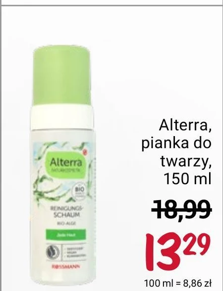 Pianka oczyszczająca do twarzy Alterra