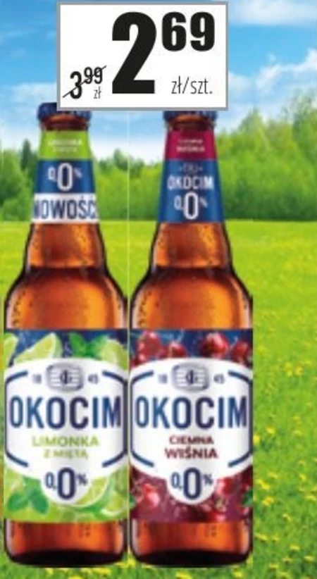 Okocim Biały Radler Piwo bezalkoholowe z lemoniadą o smaku cytrynowym 500 ml