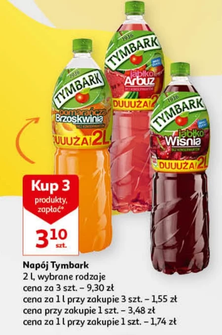 Tymbark Napój jabłko czerwona porzeczka 2 l