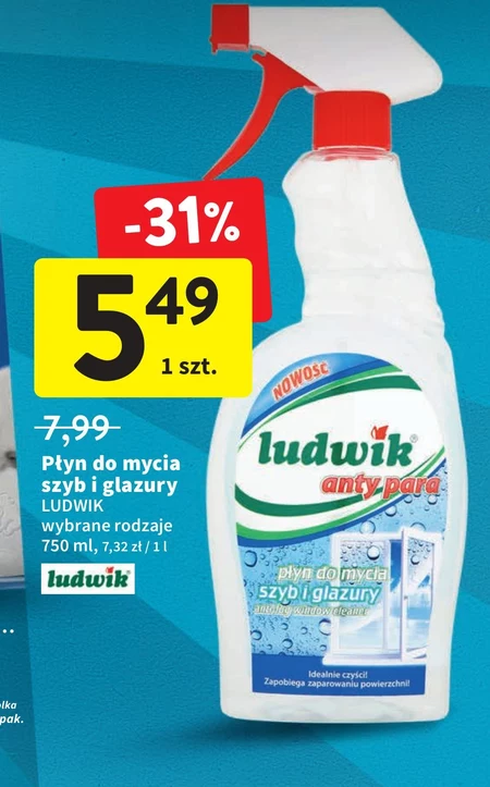 Ludwik anty para Płyn do mycia szyb i glazury 750 ml