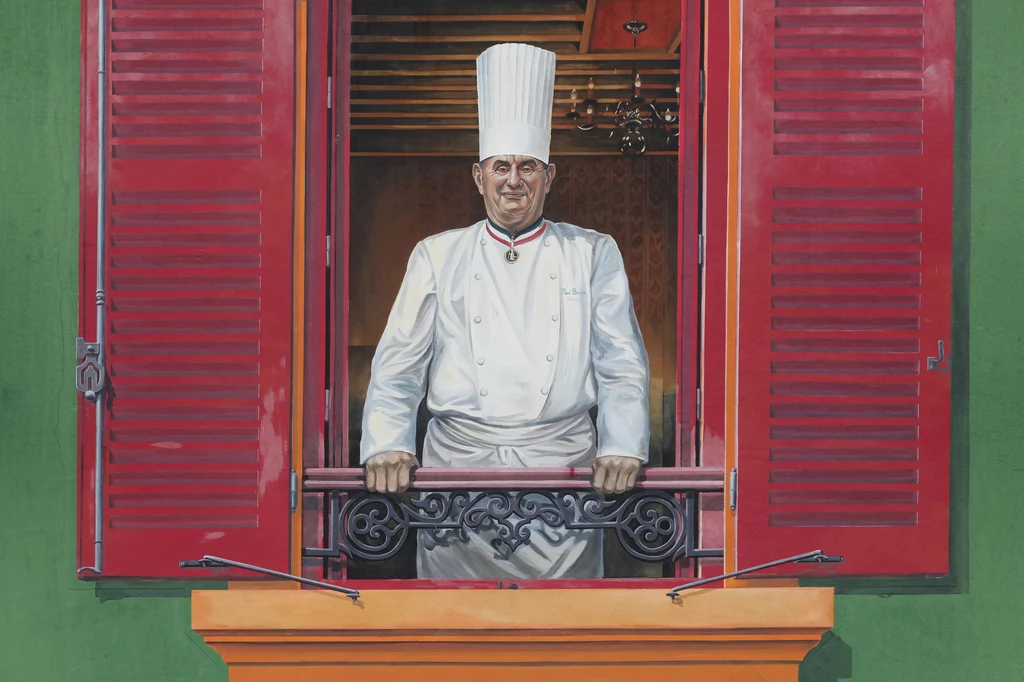 Portret Paula Bocuse, słynnego francuskiego szefa kuchni, zdobywcy 3 gwiazdek Michelin