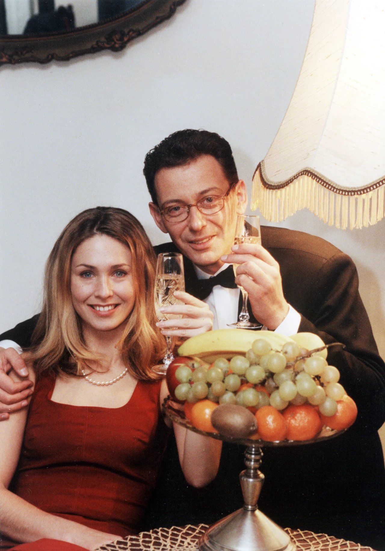 Lata 90. Dorota Naruszewicz i Jacek Borkowski plan serialu "Klan"