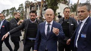 Olaf Scholz podczas wizyty w Ukrainie 