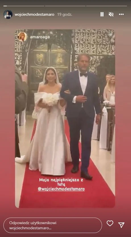 Wojciech Modest Amaro prowadzi córkę swojej żony do ołtarza Wojciech Modest Amaro prowadzi córkę swojej żony do ołtarza