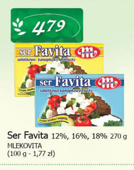 Mlekovita Favita Ser sałatkowo-kanapkowy półtłusty 270 g