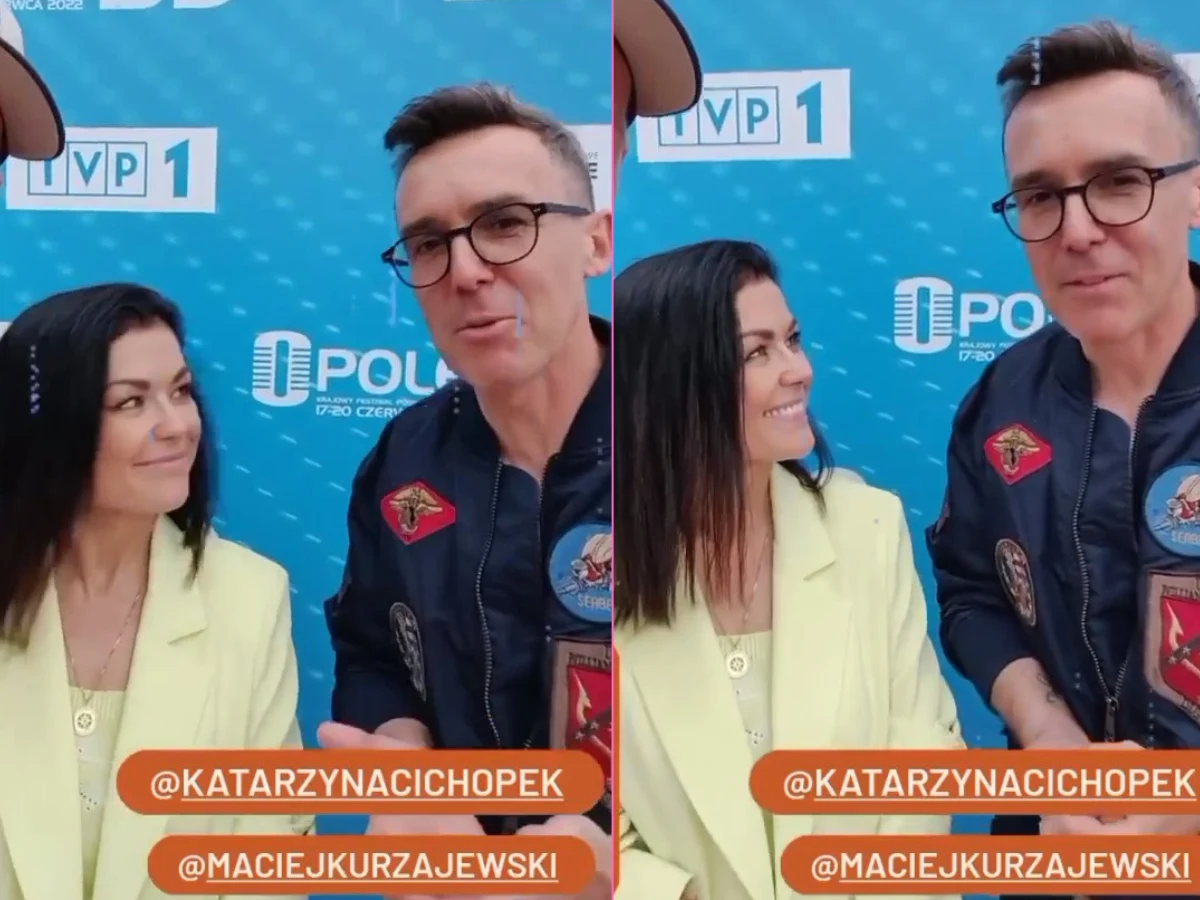 Katarzyna Cichopek i Maciej Kurzajewski na festiwalu w Opolu Katarzyna Cichopek i Maciej Kurzajewski na festiwalu w Opolu