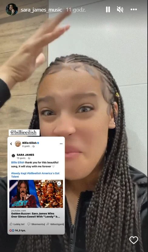 Sara James była ogromnie zaskoczona docenieniem przez Billie Eilish Sara James była ogromnie zaskoczona docenieniem przez Billie Eilish