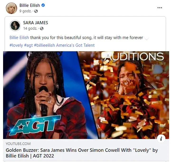 Billie Eilish jest pod wrażeniem talentu Sary James Billie Eilish jest pod wrażeniem talentu Sary James