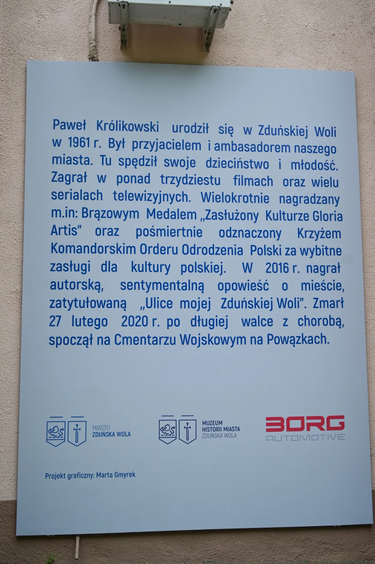 Tablica pamiątkowa w Zduńskiej Woli Tablica pamiątkowa w Zduńskiej Woli