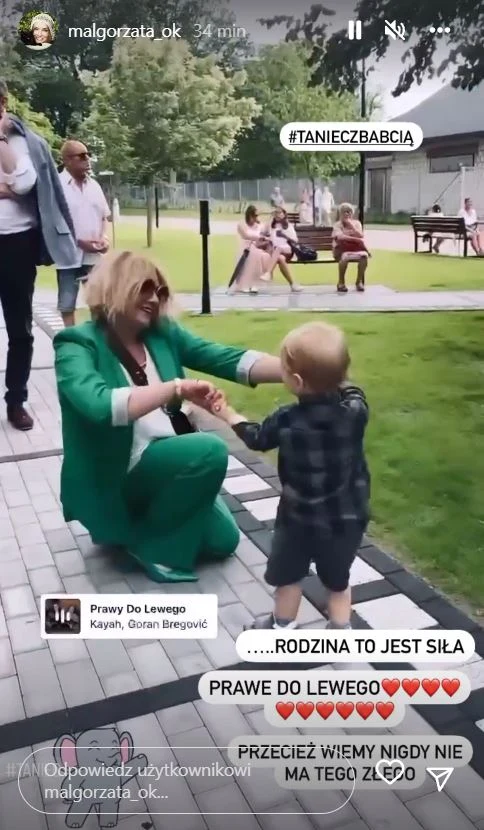 Małgorzata Ostrowska-Królikowska z wnuczkiem